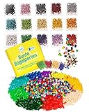 Jubi® 5.000 Bunte Midi Bügelperlen in 15 vorsortierten Farben, Nachfüllpack – 5 mm...