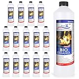 Fast X Bio Ethanol 15x1L - 100% Natürlich, für Ethanolkamine & Alkoholbrenner....