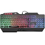 Rii Gaming Tastatur, PC Tastatur Beleuchtet Regenbogen Tastatur USB, 19 Anti-Ghosting,...