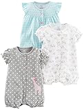 Simple Joys by Carter's Baby Mädchen 3-pack Snap-up Rompers Strampelhose, Blau...