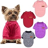 HYLYUN 4 Stück Hundepullover Kleine Hunde, Stricken Winter Warmer Hunde Pullis...