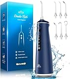 Munddusche Kabellos, Water Flosser Mit 4 Modi & 8 Anpassbaren Stufen 7 Düsen 300ML Tank...