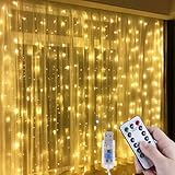 Anpro LED USB Lichtervorhang 3m x 3m, 300 LEDs USB Lichterkettenvorhang mit 8 Lichtmodelle...