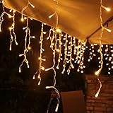 Lichterkette Eisregen Außen, 5m 200er LED Lichtervorhang LED mit Timer, IP44...