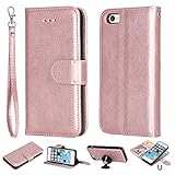 Ostop Brieftasche Hülle für iPhone SE/iPhone 5S/iPhone 5,Rosegold Prämie PU...