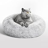 Love's cabin Katzenbett flauschig rund Hundebett 50cm - Donut Katzenkissen...