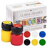 Decola - Porzellan Farben Set | 6x20ml Permanente Farbe für Glas und Keramik |...