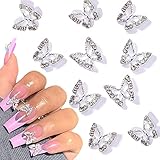 10 Stück Legierung Schmetterling Nagel Charms Metall Schmetterlings Nailart Anhänger...