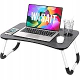 Ecarla Laptop Ständer Bett Laptoptisch Betttisch Klappbar 60 x 40cm (Schwarz),...