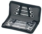 KS Tools 503.4557 GEARplus Doppel-Ratschenringschlüssel-Satz, 6-tlg. Lederetui