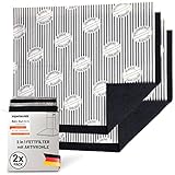 FilterBase® Aktivkohlefilter Dunstabzugshaube | 2er Pack | Fettfilter Flach + Kohlefilter...