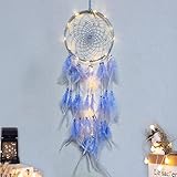 Hongyans Traumfänger mit LED Licht Handgefertigt Dreamcatcher mit Federn Böhmen...