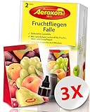 Aeroxon - Fruchtfliegenfalle - 3 Stück - Mittel um Fruchtfliegen zu bekämpfen - Geeignet...