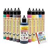 malmit Window Color Pen Nr.1 Set 11 Fenstermalfarben 40ml Fensterfarben...