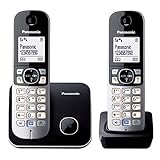 Panasonic KX-TG6812GB DECT Schnurlostelefon DUO ohne Anrufbeantworter (strahlungsarm,...