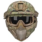 OneTigris Airsoft Helm, Mich 2000 Paintball Helm mit Maske und Schutzbrille für...