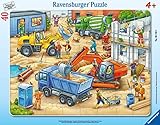 Ravensburger Kinderpuzzle - 06120 Große Baustellenfahrzeuge - Rahmenpuzzle für...