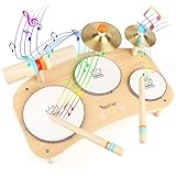 Holzspielzeug Schlagzeug Kinder Trommel 8 In 1 Musikinstrumente Kinder Spielzeug ab 3 4 5...