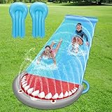 Sonnewelt 550 x 145cm Slip and Slide Wasserrutsche mit 2 Bodyboard Doppel-Wasserrutsche...