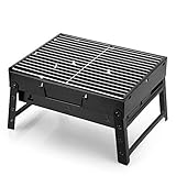 AGM Holzkohlegrill Picknickgrill Edelstahl Kleiner Grill Portable Campinggrill...