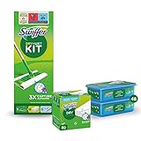 Swiffer Bodenwischer Set mit Bodenstab + 88 Trockentücher + 51 Feuchte...