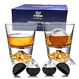 ART EANUR Whiskyglas, altmodische Gläser, 2 Eiskugelformen, Geschenke für Männer und...