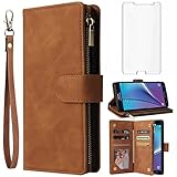 Asuwish Kompatibel mit Samsung Galaxy Note 5 Wallet Case Tempered Glass Displayschutzfolie...