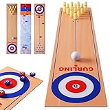 Shuffleboard Bowling Curling Spiel 3 in1 Shuffleboard Tisch Curling...