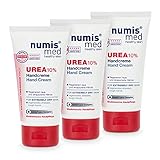 numis med Handcreme mit 10% Urea - 3er Pack Hautberuhigende Hand Creme für sehr trockene...