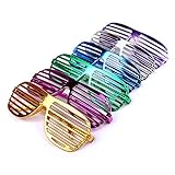 Schramm® 6 Stück Partybrille metallic 6 Farben Partybrillen Bunt Gitterbrille Spaß...