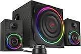 Speedlink GRAVITY CARBON RGB PC Lautsprecher 2.1 Soundsystem Bluetooth - mit Subwoofer aus...