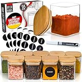 Deco haus® Gewürzgläser eckig luftdicht mit Holzdeckel 10er Set [+Etiketten]...