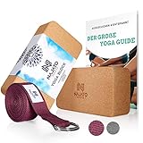 NAJATO Sports Yoga Block Kork 2er Set – Wahlweise mit Yoga Gurt – Yoga Klotz inkl....