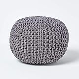 Homescapes Pouf Strickpouf rundes Bodenkissen, Sitzpouf 35 x 40 cm, gepolsterter...