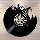 AVJERA ELD Freestyle Skiing Wall Art Wanduhr Wintersport Mountain Skiing Vintage Vinyl...