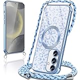 Oelrstfe Frauen Mädchen Handykette fürSamsung Galaxy S24+ 5G Hülle Glitter mit...