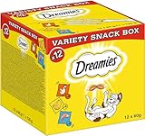 Dreamies Katzensnacks mit Huhn–, Käse– und Lachsgeschmack, 12x60g (1...