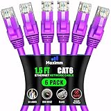 Maximm Cat 6 Ethernet-Kabel 0,5m (6er-Pack) - Hochgeschwindigkeits LAN Kabel,...