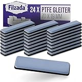 Filzada® 24x Teflongleiter Selbstklebend - 70 x 19 mm (eckig) - Profi...