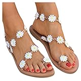 Sandalen Damen Sommer Slipper Flip Flops Damen Elegant Flach Niedrigabsatz Zehentrenner...