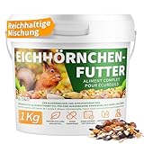 Eichhörnchen Futter, 1Kg artgerechtes Eichhörnchenfutter, Ganzjahresfutter...