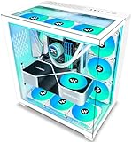 KEDIERS PC Gehäuse - ATX Tower Gehäuse aus gehärtetem Glas mit 6 ARGB Lüftern,...