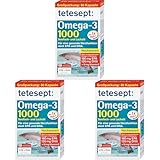 tetesept Omega-3 1000 - Seefisch- und Lachsöl Kapseln - Hochdosierte Omega 3 Fettsäuren...