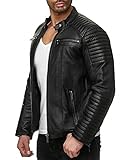 Redbridge Herren Jacke Kunst- Lederjacke Bikerjacke Biker Übergangsjacke M6013 AIR,...