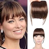 PMELCXD Pony Haarteil Echthaar Clip in One Piece Extensions Fringe Verlängerung...