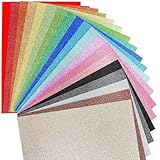 VGOODALL Glitzerpapier zum Basteln, Bunt Glitzer Papier A4 10 Farben 20 Blatt...