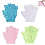 4 Paar Peelinghandschuh, Peeling Handschuhe Körper Dusche Scrubbing Handschuh,...