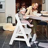 Alavya Home® Kinderhochstuhl aus Nachhaltigem Buchenholz I Mitwachsender Holz Babystuhl I...