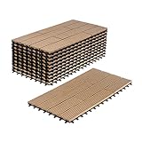 Ventanara® WPC Holz Kunststoff Fliesen Terrassenfliesen Klickfliesen Balkonfliesen 11...