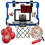 deAO Basketballkorb Indoor, Mini Hoop für Kinder mit 4 Basketball, Elektronische...